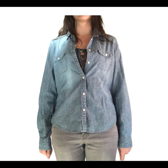 American Eagle Jean Button-up Shirt - Picture 2 of 7